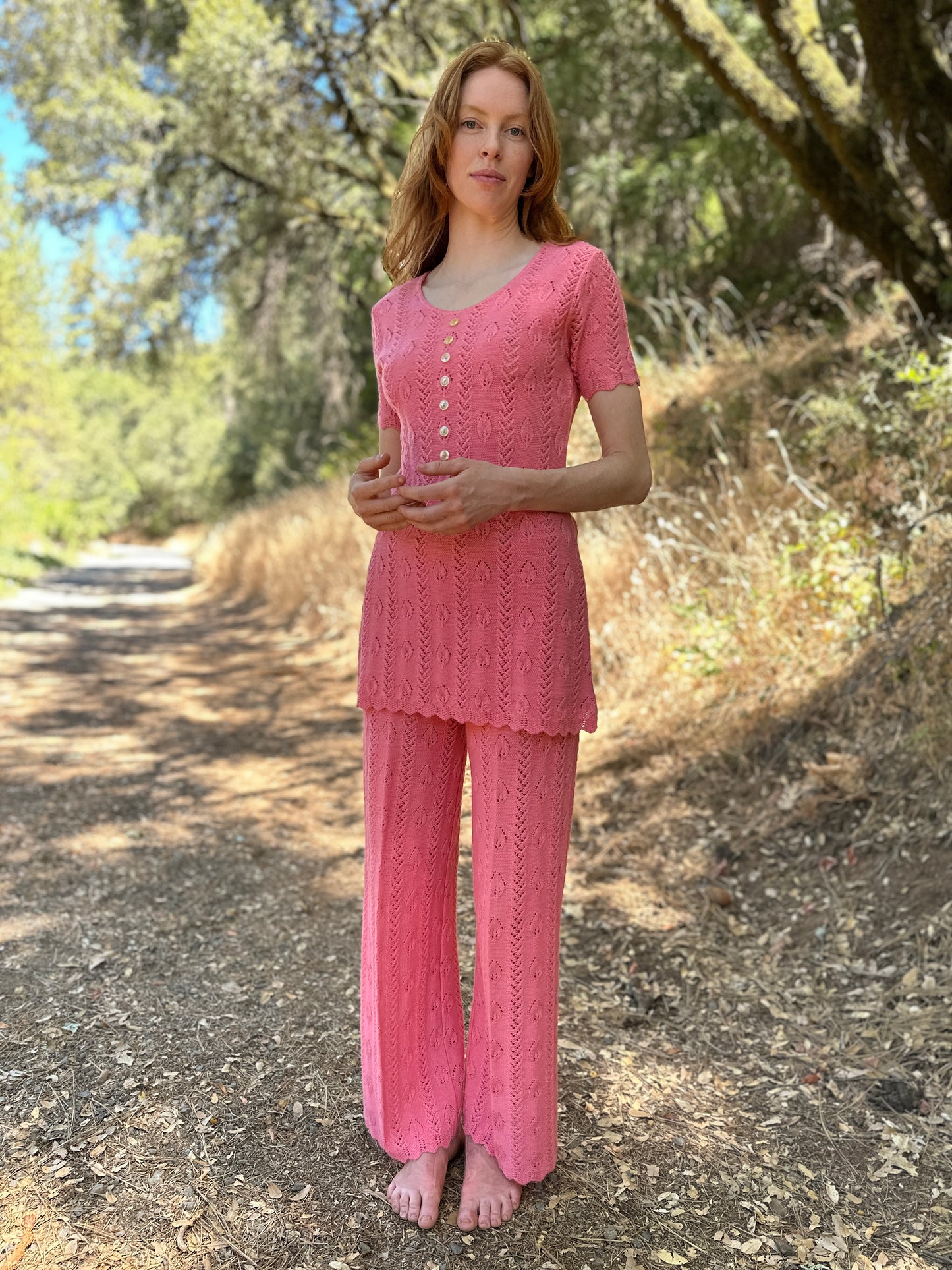 1960s Pink Crochet 2 Piece Set