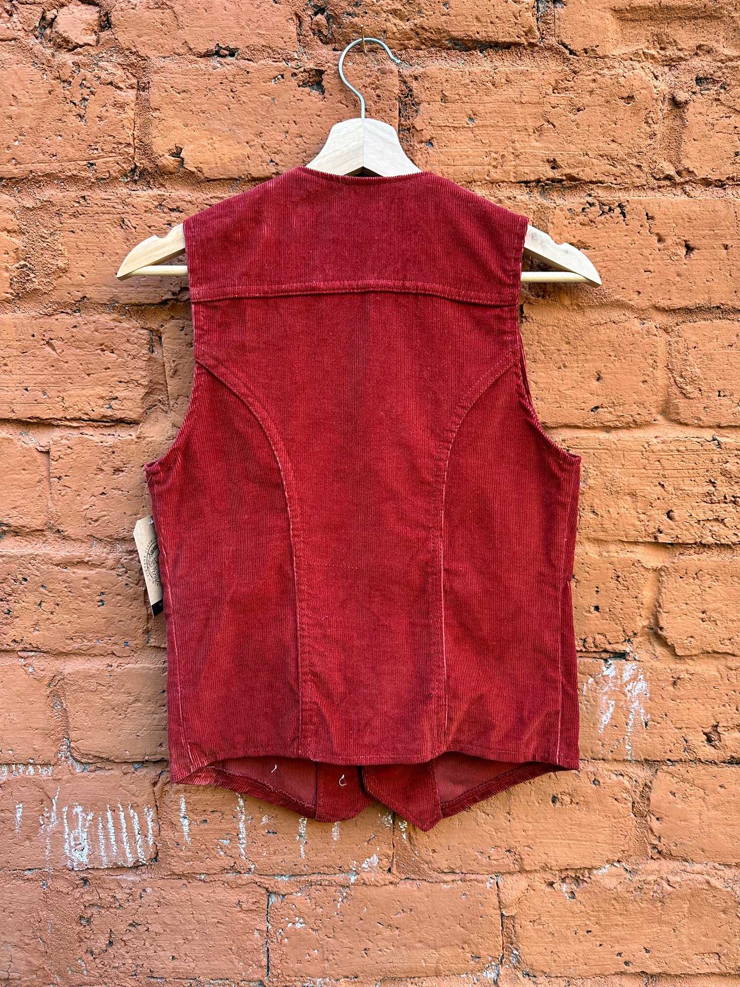 Wrangler Rust Red Corduroy Vest - Deadstock with Tags