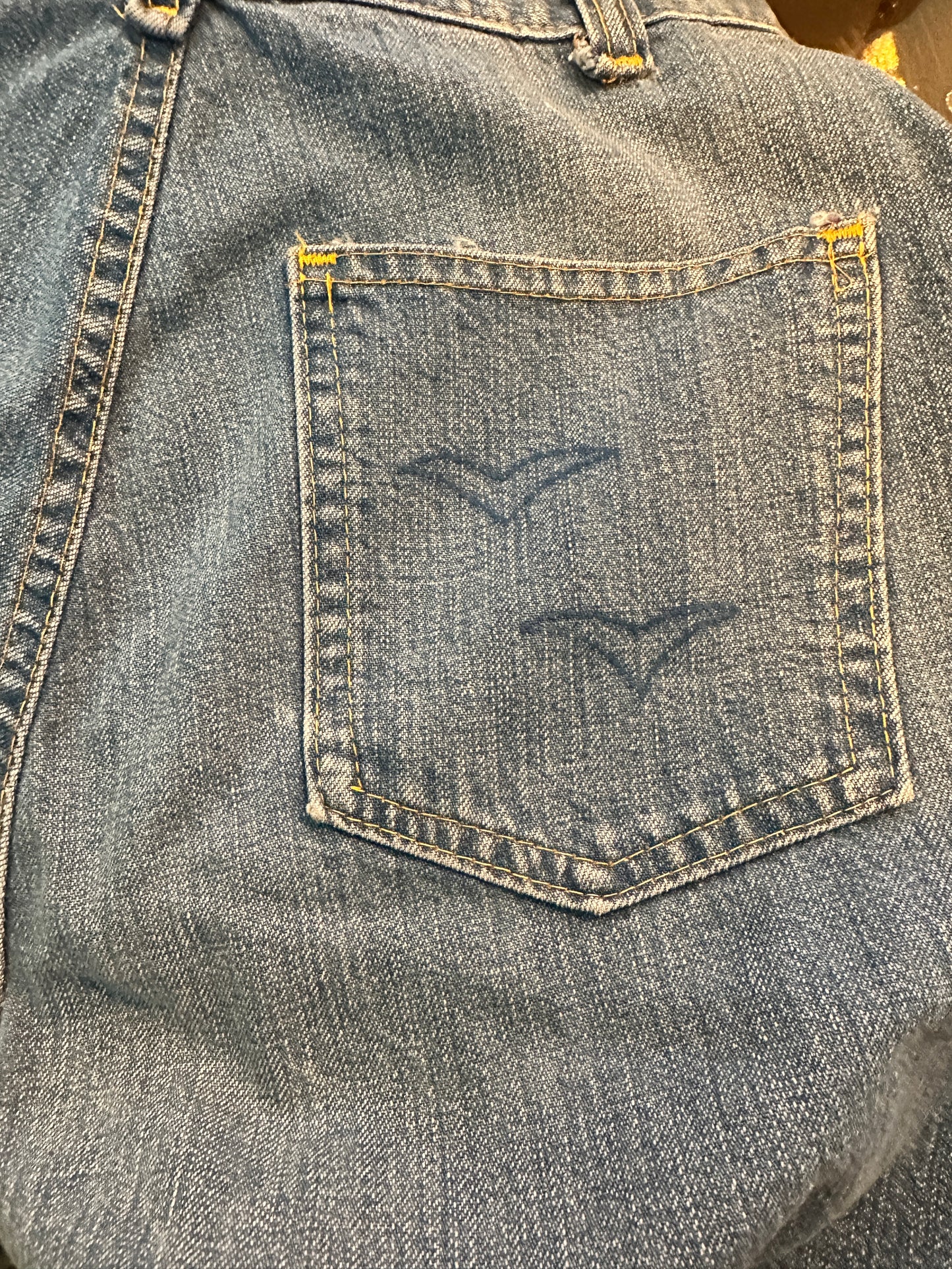 1970's Wide Leg Jeans with Birds - 27