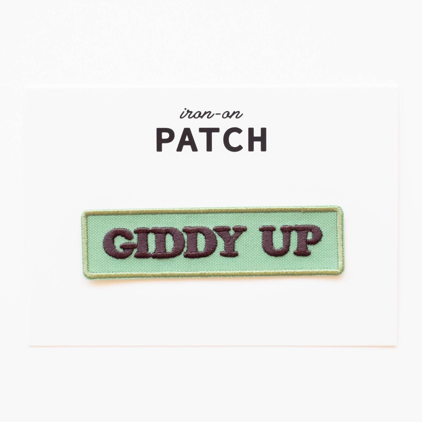 Giddy Up Embroidered Iron on Patch - Western : Yes