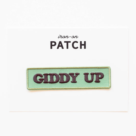 Giddy Up Embroidered Iron on Patch - Western : Yes