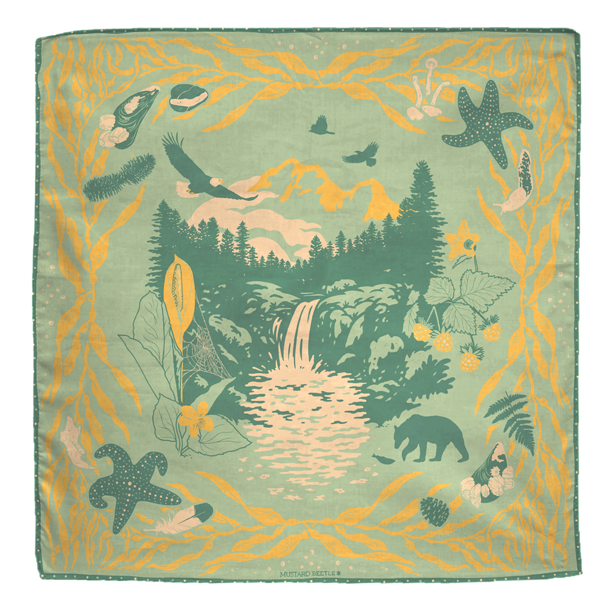 Organic Fair Trade Bandana: Pacific Northwest