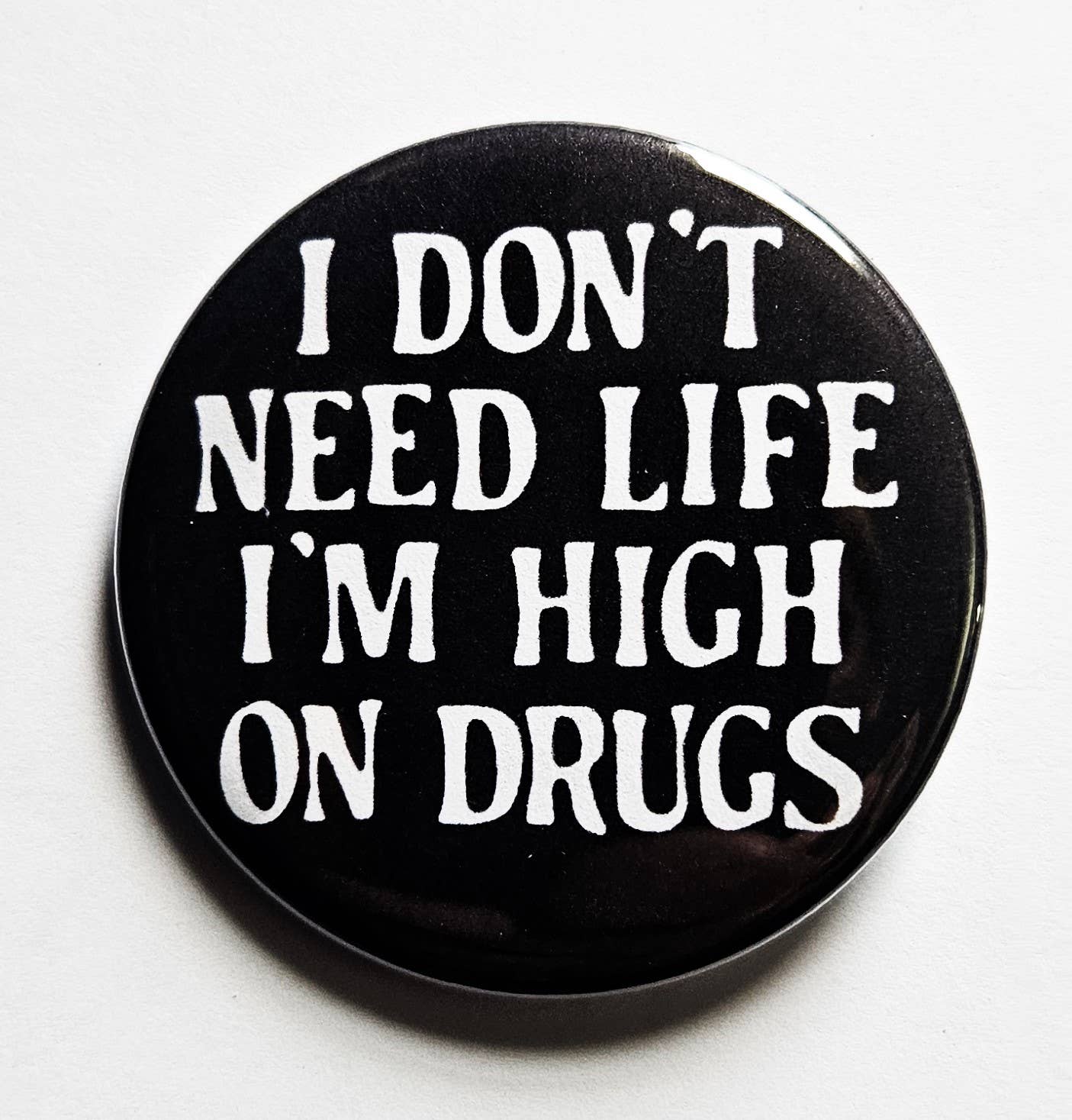 Vintage Reproduction Buttons Magnets & Bottle Openers Set 12: Im Stoned / 1.25" Small Button