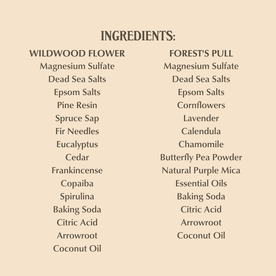 Wild Flower Bath Fizz - Moisturizing Herbal Bath Soak: 6 Forest Pull