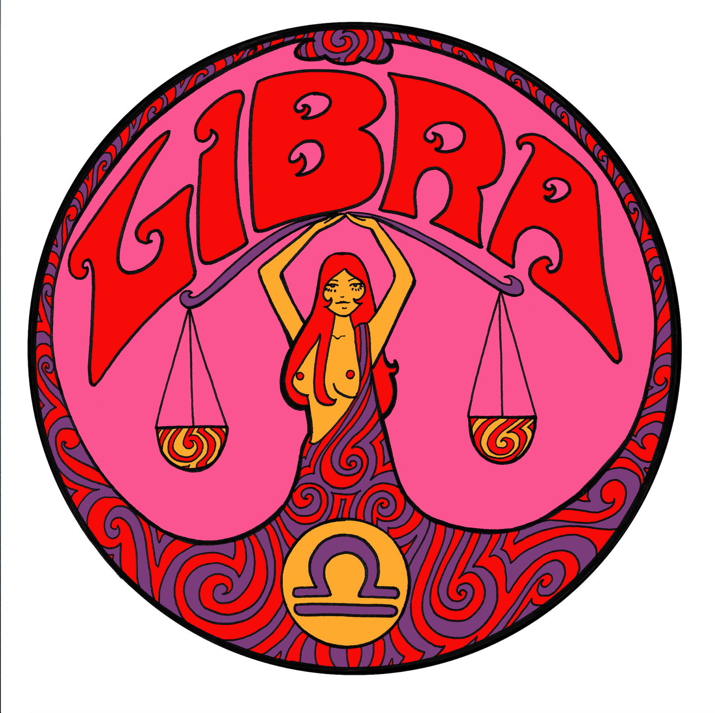 Zodiac Libra STICKER 3 Inch