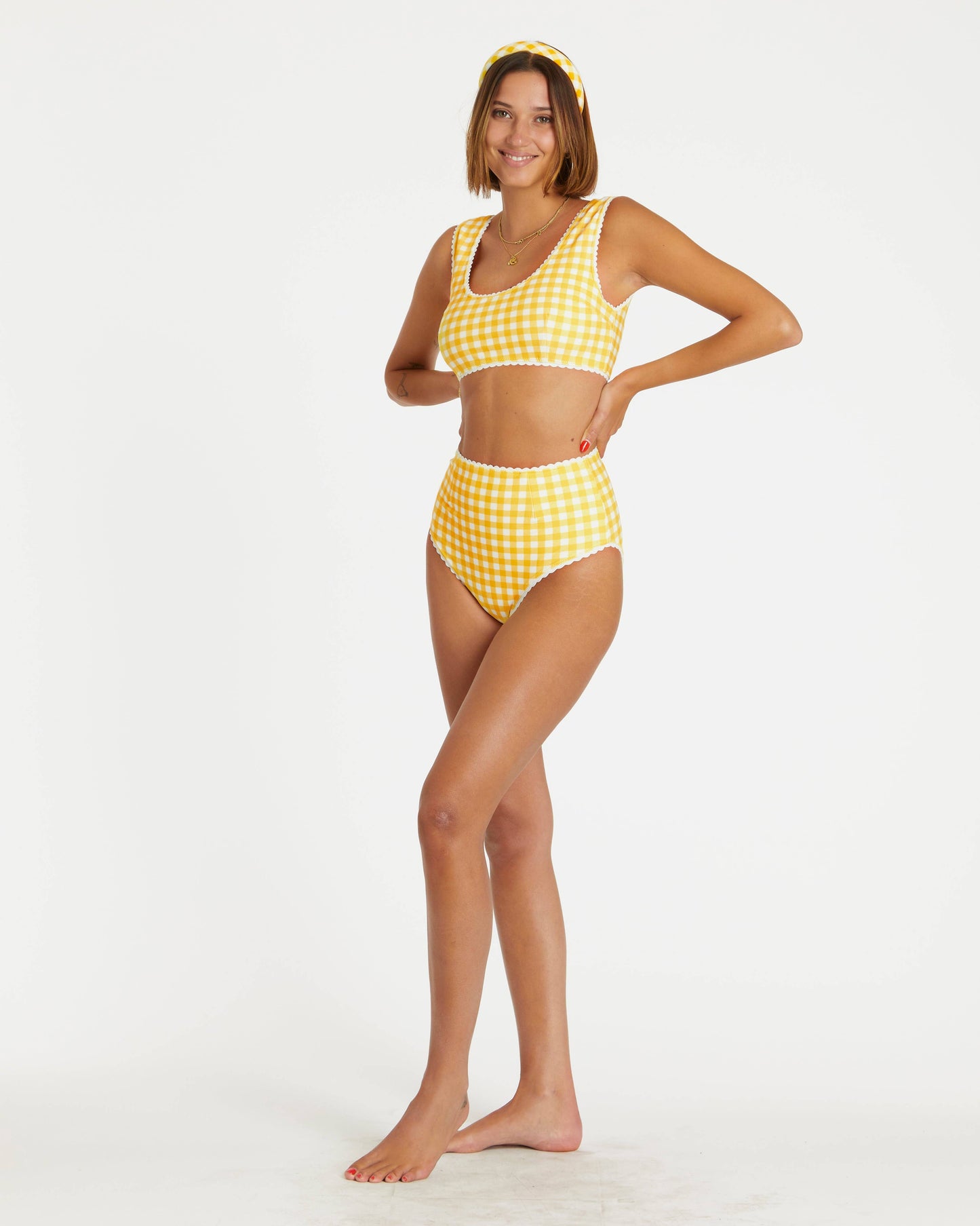 Yellow Gingham Bikini Bottom