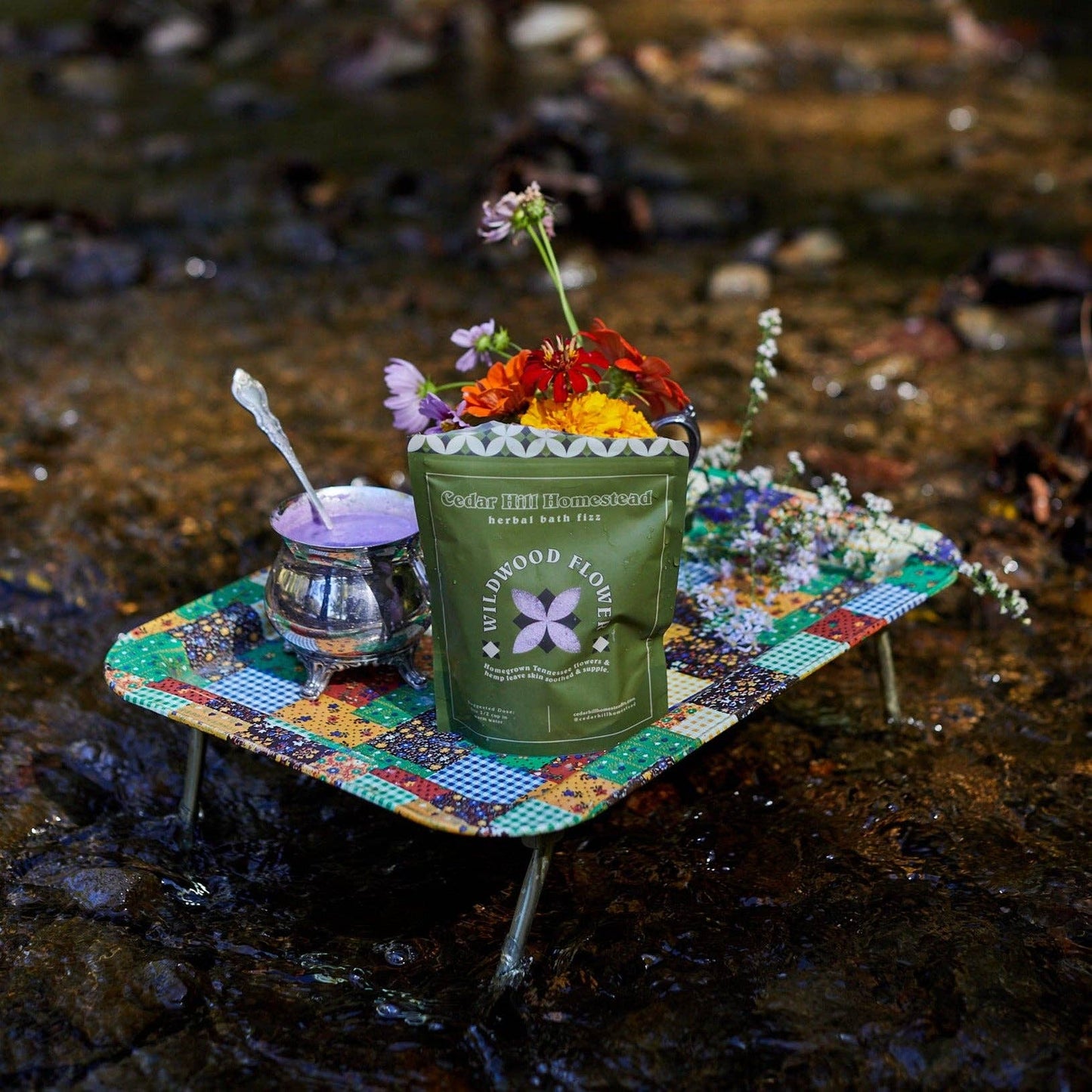 Wild Flower Bath Fizz - Moisturizing Herbal Bath Soak: 6 Forest Pull