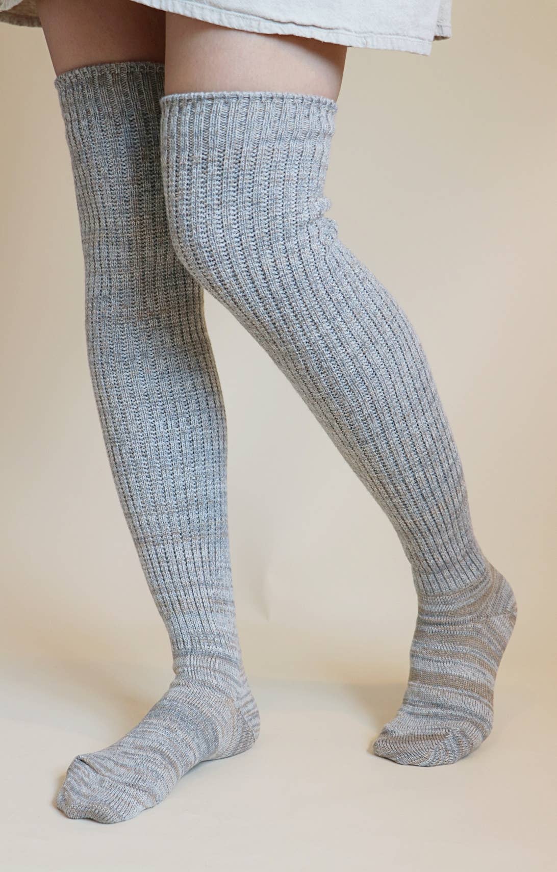 Lounge Scrunchy Over the Knee Socks - Wool Blend: Bitter Yellow