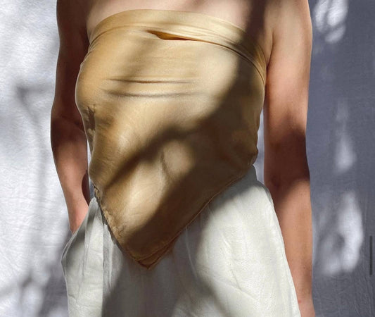 Plant Dyed Silk :Grande: Scarf / Triangle Top / Head Wrap  : Indigo