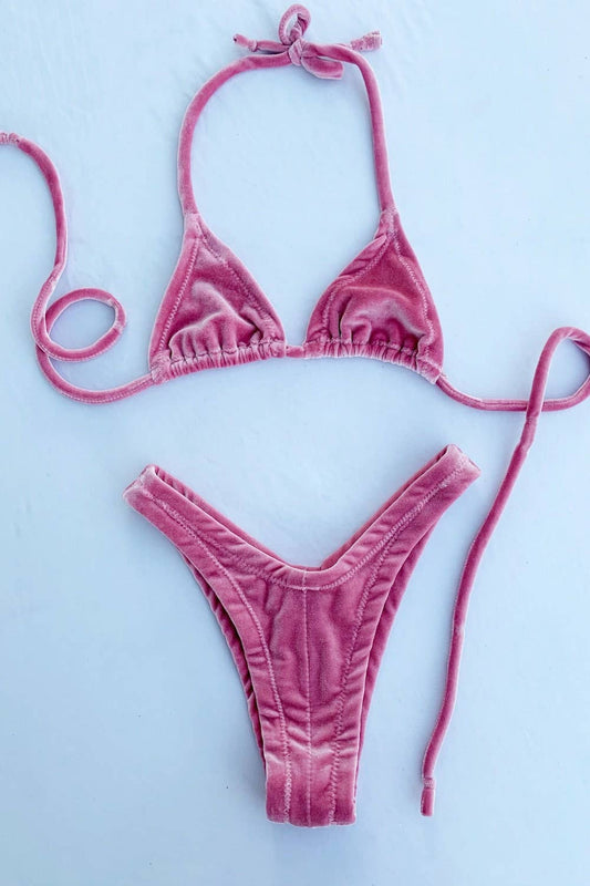 PRE MADE Dolly Blush Velvet Bikini: XL / XL