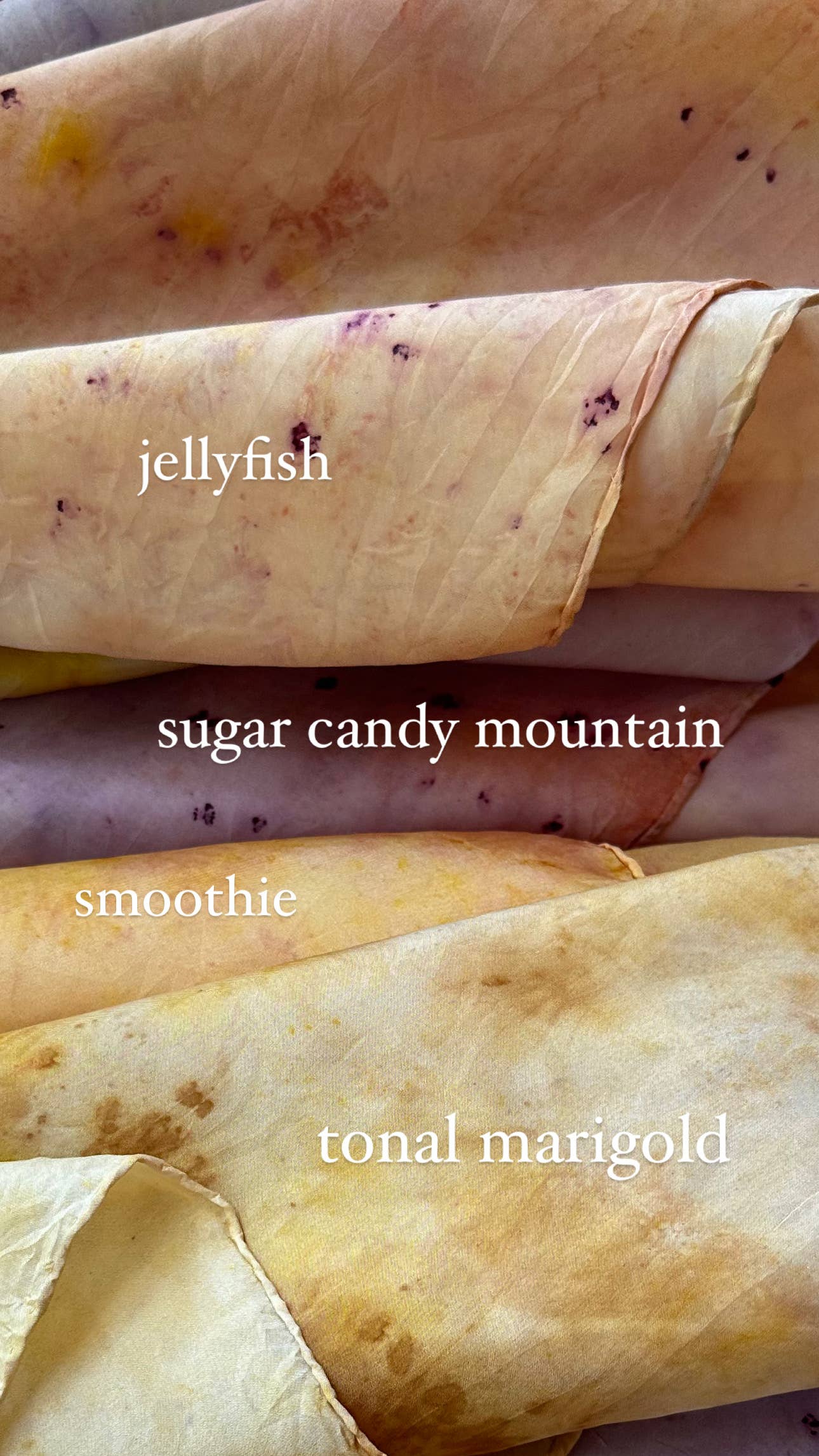 Plant Dyed Silk : Classic : Scarf / Bandana / Wrap : Sugar candy mountain