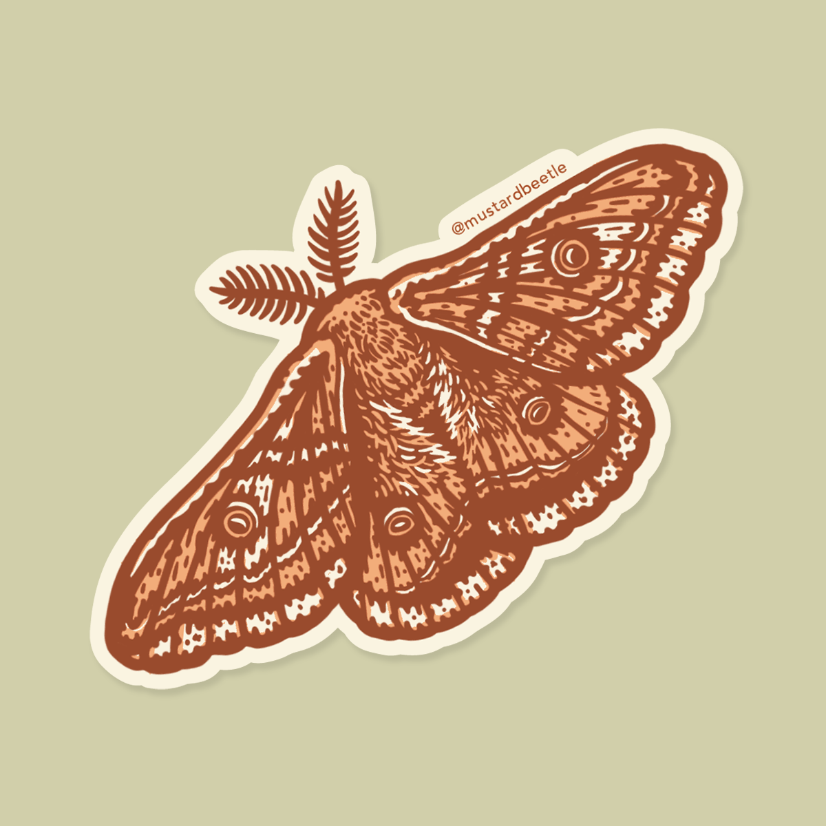 Emperor Moth 3" Vinyl Sticker