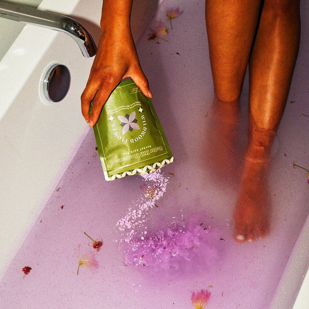 Wild Flower Bath Fizz - Moisturizing Herbal Bath Soak: 6 Forest Pull