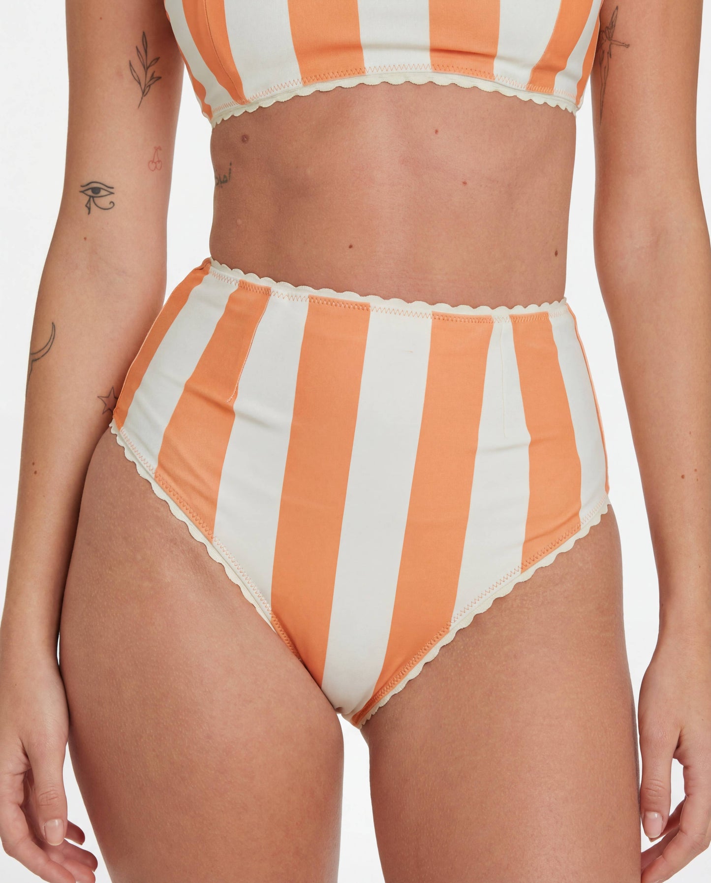 Cabana Stripe Bikini (Orange Poppy) Top