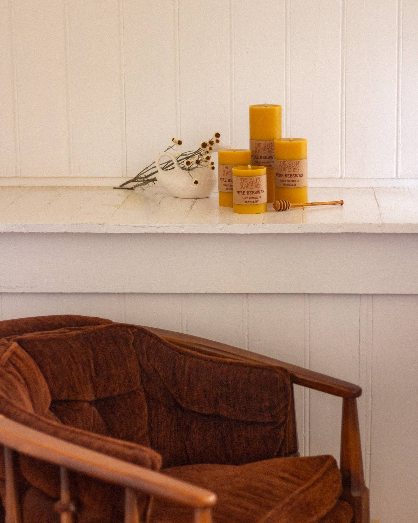 Beeswax Pillar Candle: 3'' x 3''