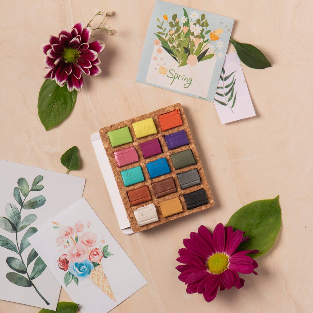 Metallic Watercolor Pans | Cork Palette | Case of 5
