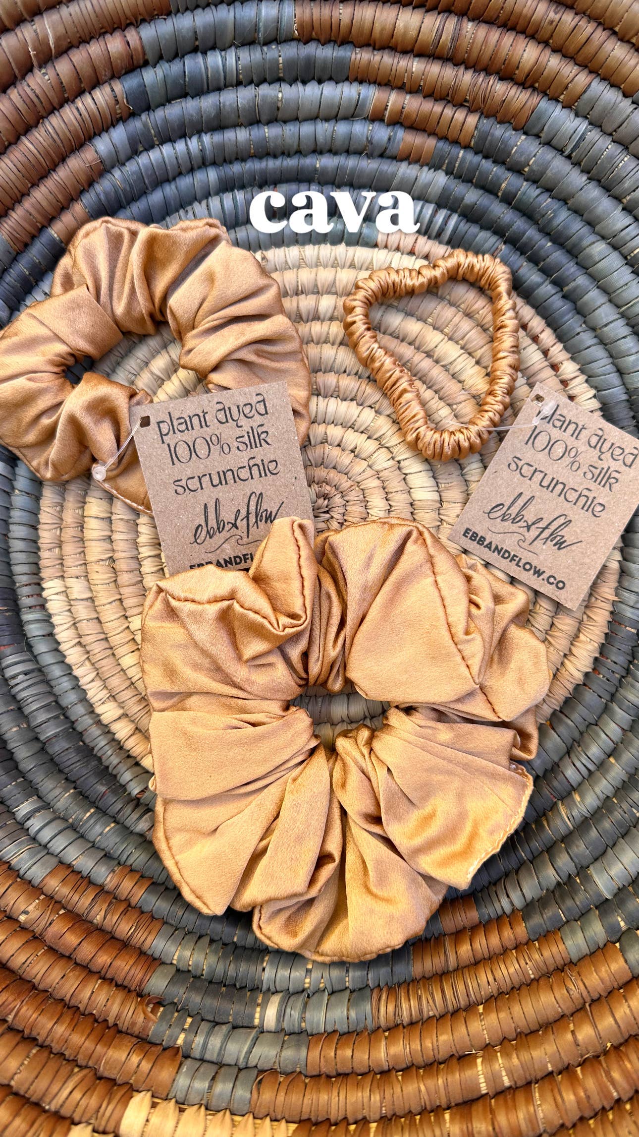Plant Dyed Silk Scrunchies - 3 sizes - 10 colors: Pansy / Classic