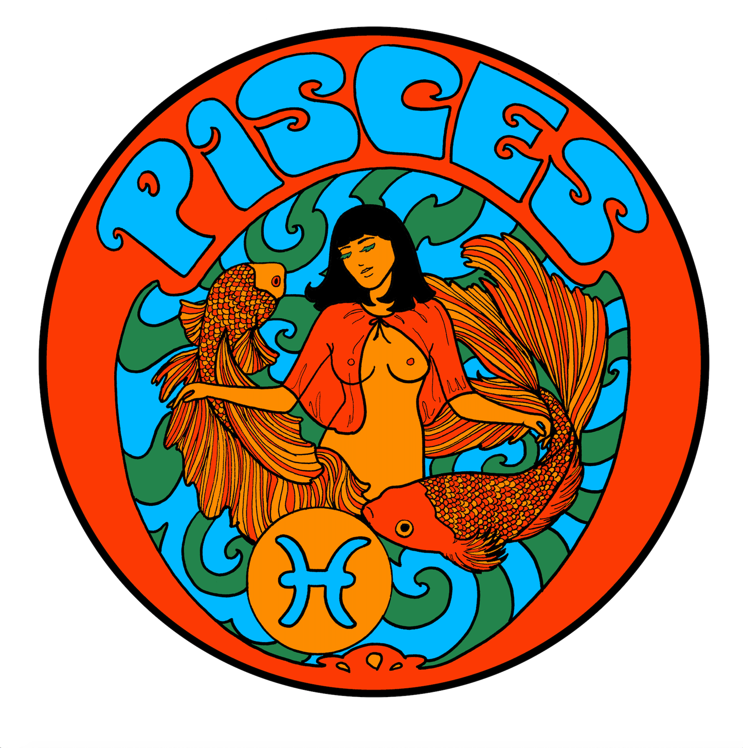 Zodiac Pisces STICKER 3 Inch