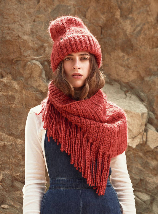 BEAU Alpaca Hand Knit Chunky Hat: Mustard