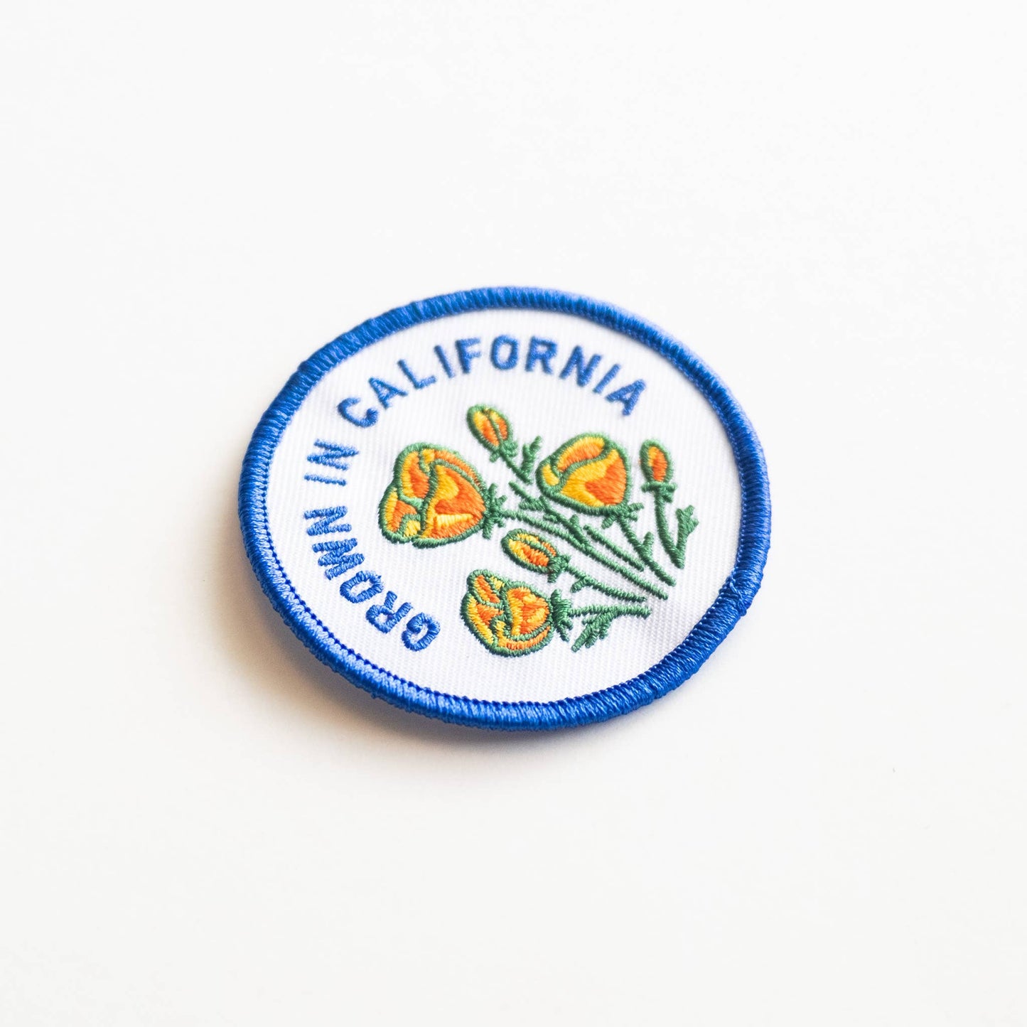 Grown In California Embroidered Iron on Patch - Golden Poppy: Yes