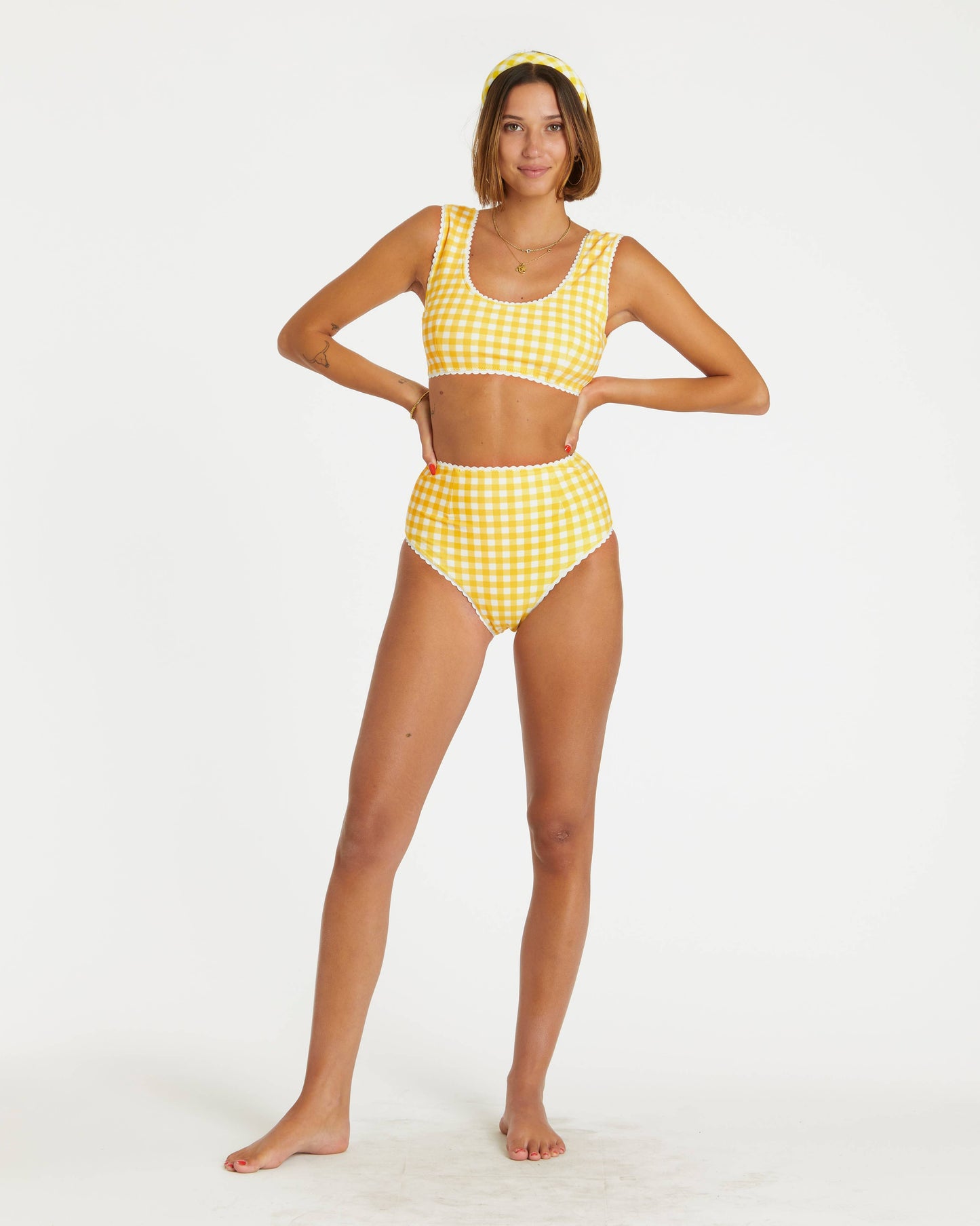 Yellow Gingham Bikini Bottom