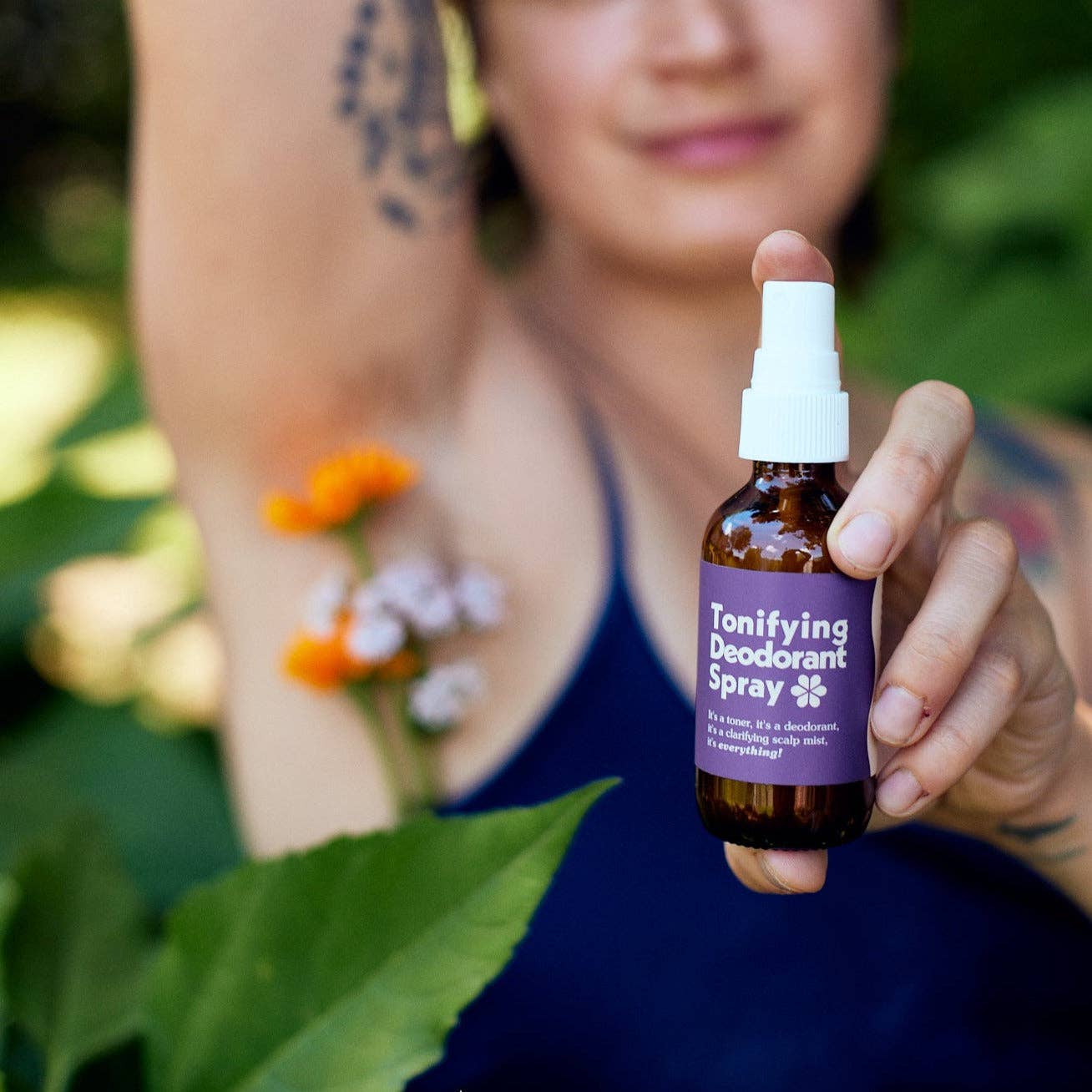 Tonifying Deodorant Spray– AHA BHA Natural Deodorant: 2 oz