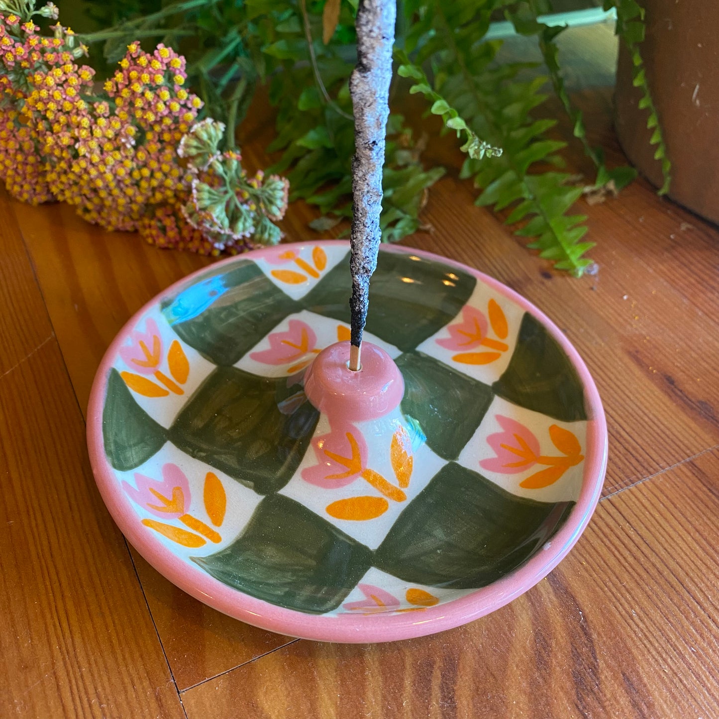 Tulip Quilt Incense Dish- Staples Ceramics