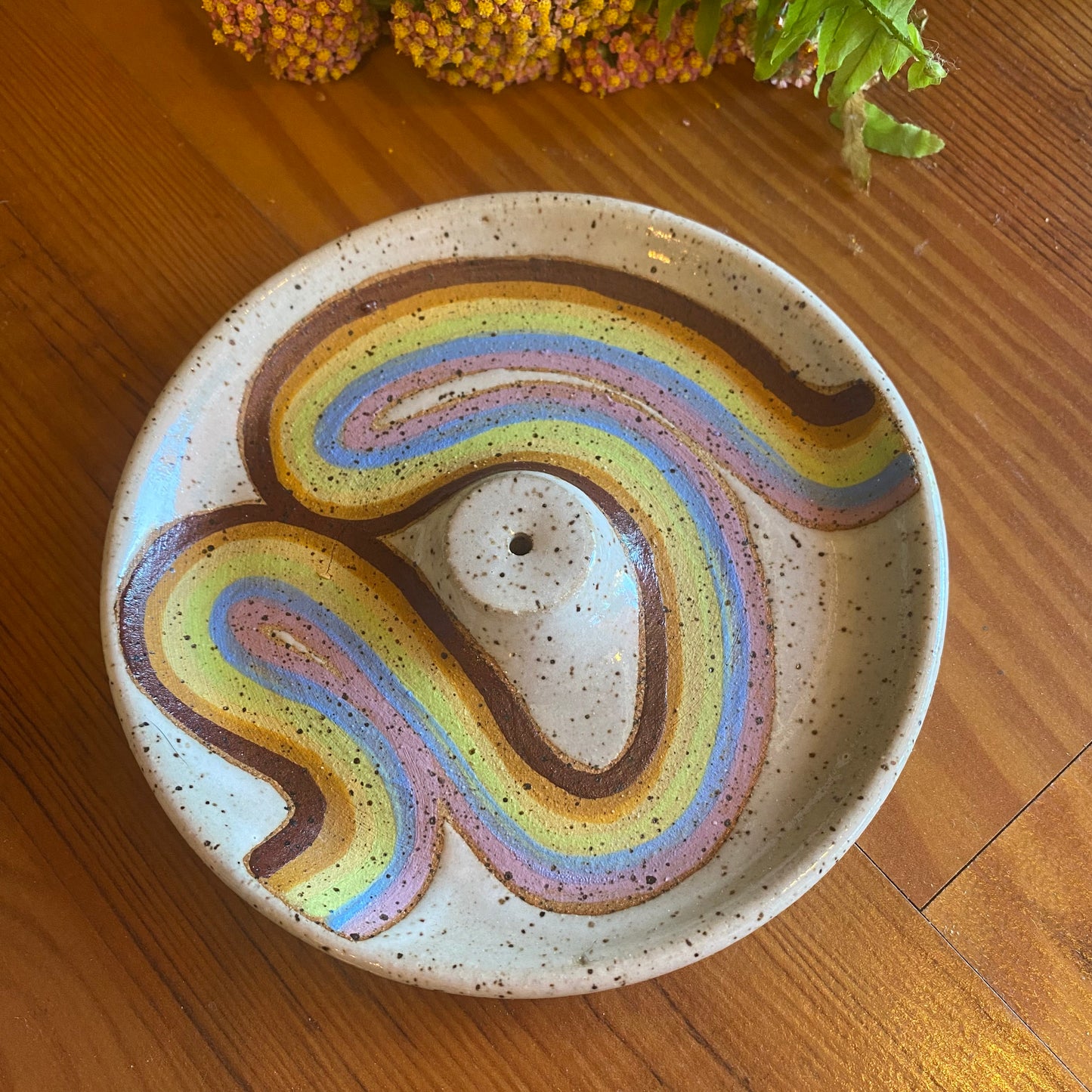 Wavy Rainbow Incense Dish- Staples Ceramics