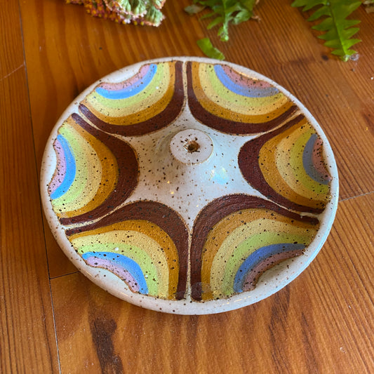 Rainbow Incense Dish- Staples Ceramics