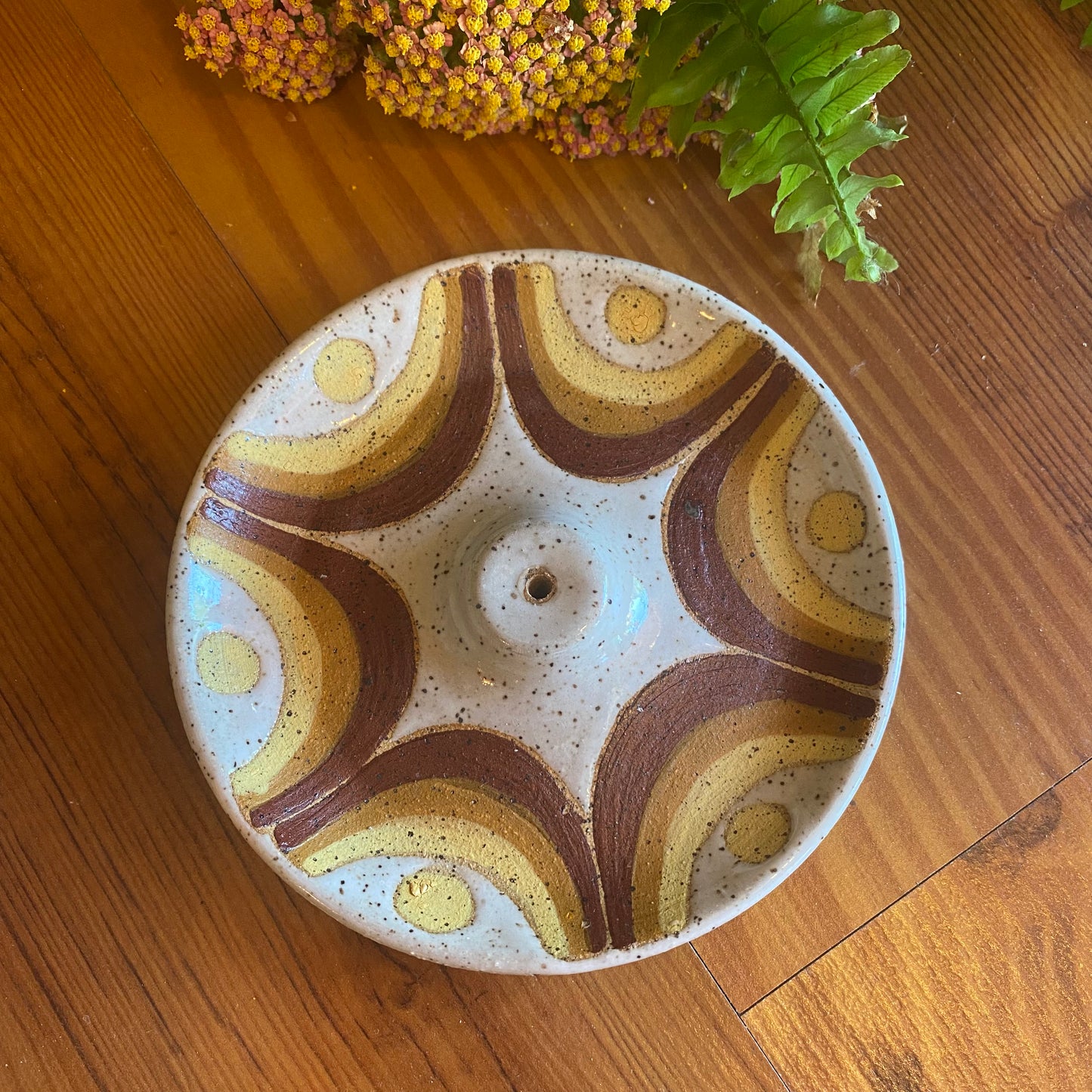 Warm Color Wave Incense Dish- Staples Ceramics