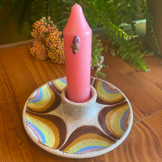 Rainbow Candle Holder- Staples Ceramics