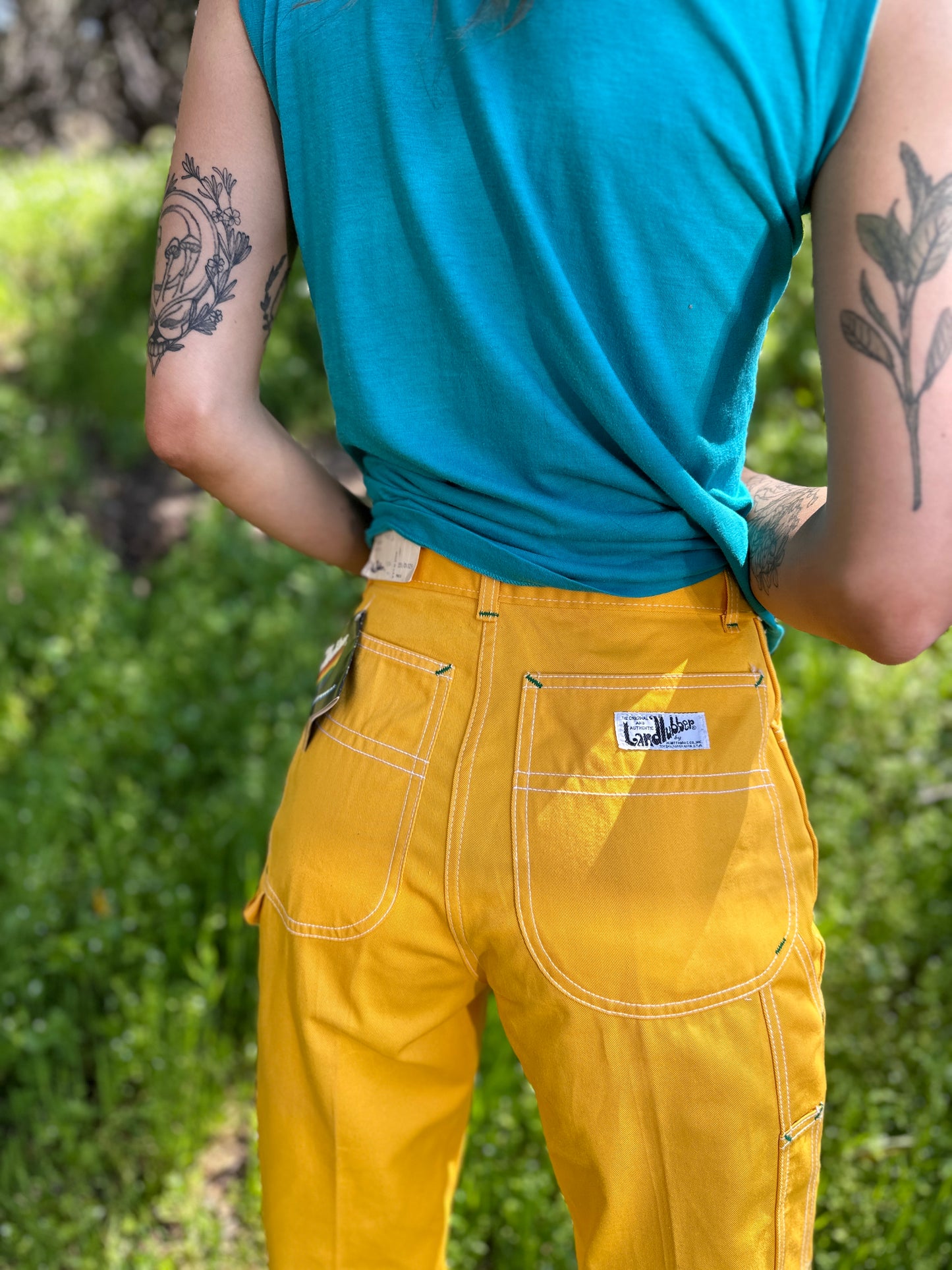 70s Landlubber Yellow Cargo Pants - Dead-stock with tags