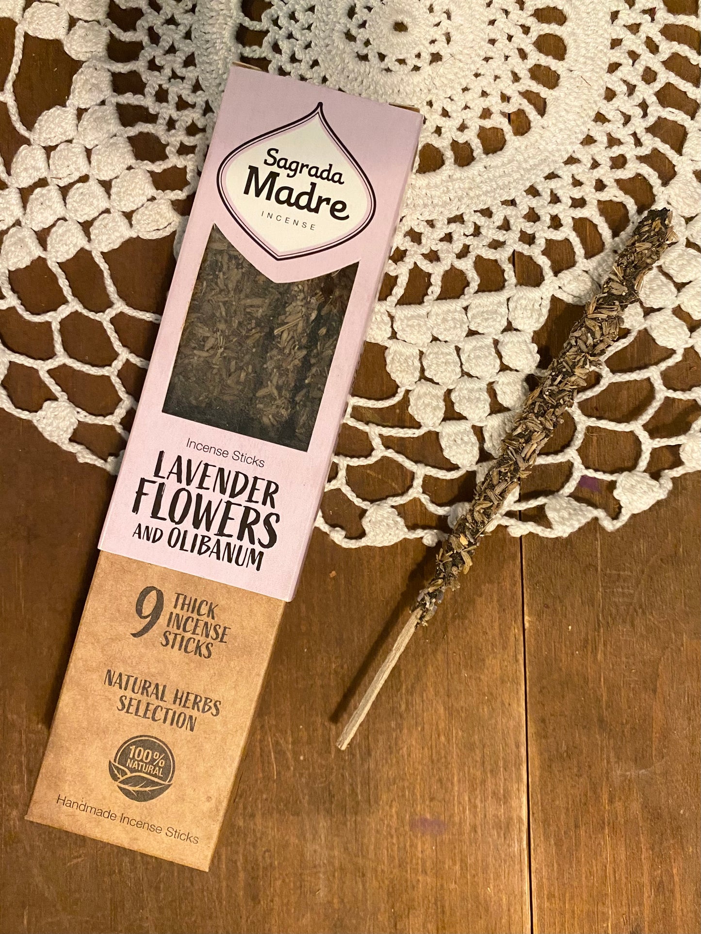 Lavender Flowers and Olibanum Incense Sticks